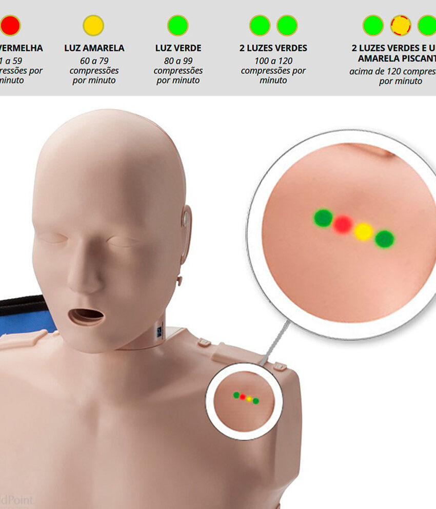 Alternative view of Manequim Adulto Prestan® com Pele de Tonalidade Média e Monitor de Feedback de RCP