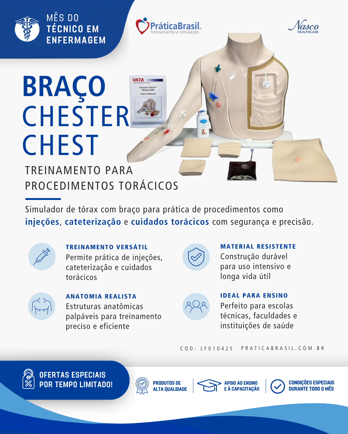 Chester Chest com Braço Avançado (pele clara)