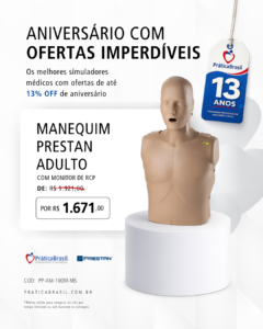 Manequim Adulto Prestan® com Pele de Tonalidade Média e Monitor de Feedback de RCP