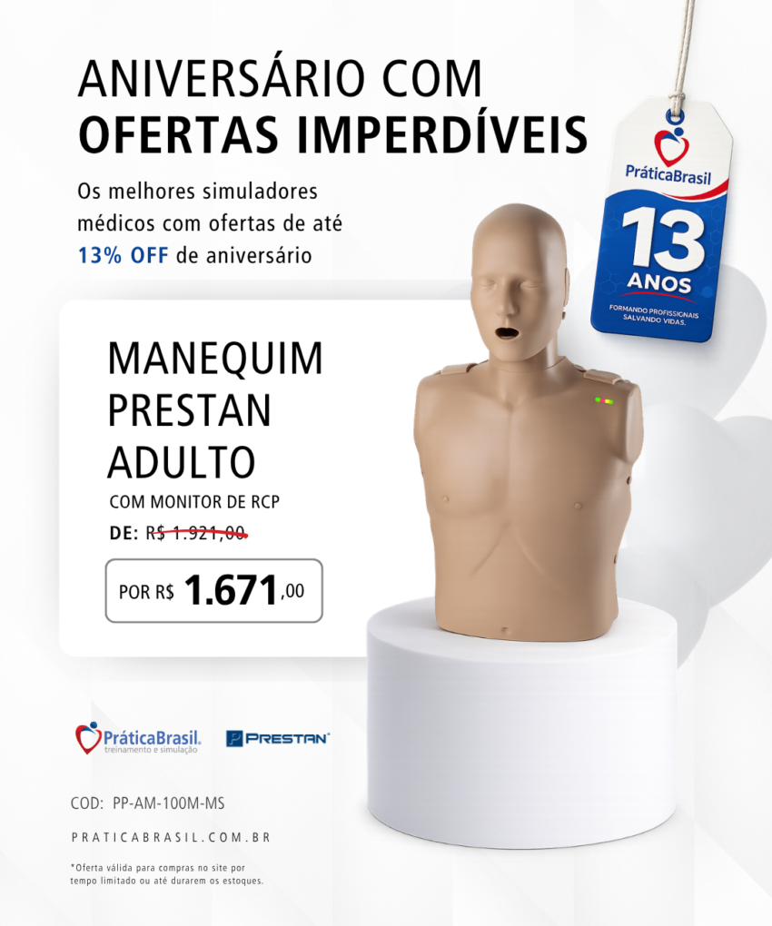 Manequim Adulto Prestan® com Pele de Tonalidade Média e Monitor de Feedback de RCP