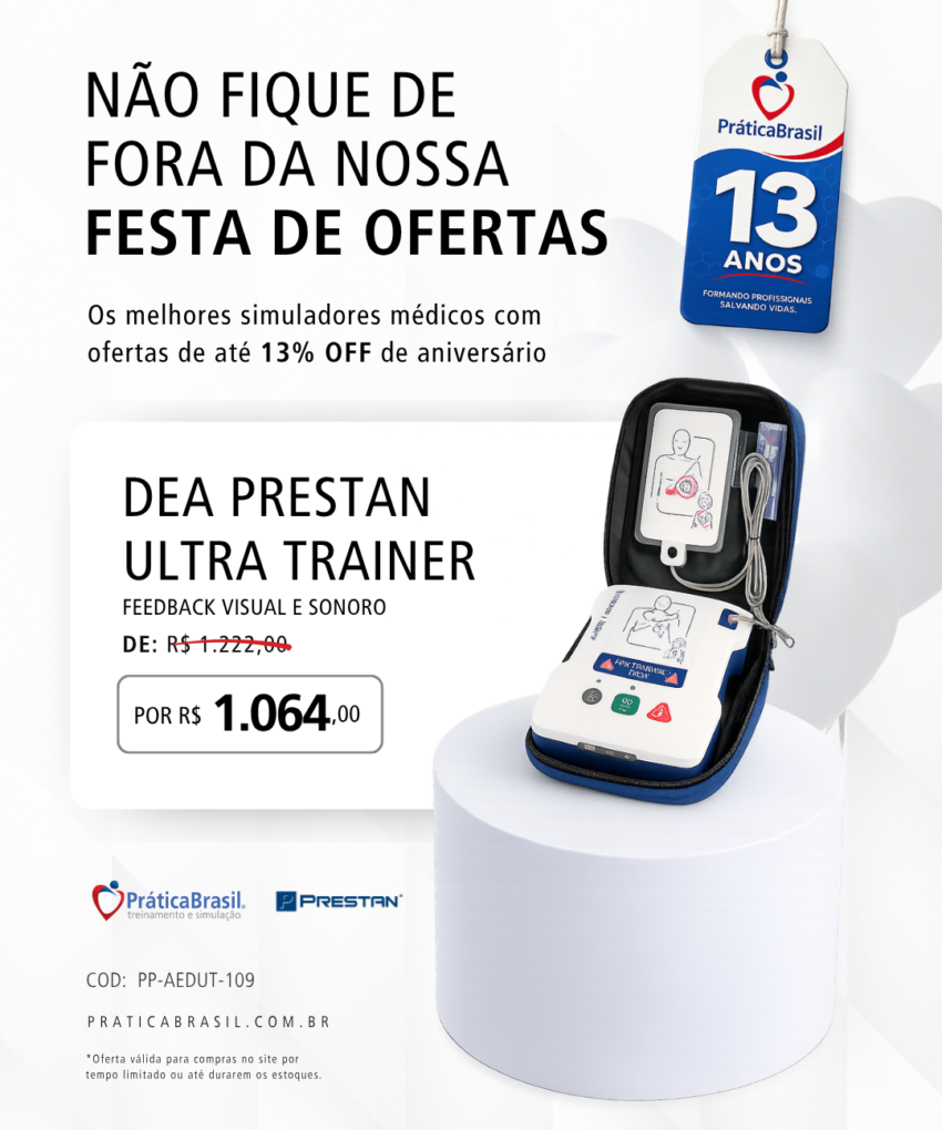 Simulador DEA Prestan AED UltraTrainer™ – Bilíngue (Inglês/Português)
