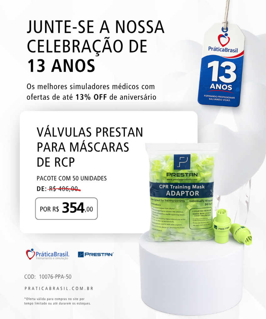 Válvula Prestan® de Treinamento para Máscaras de RCP (Pacote com 50 Unidades)