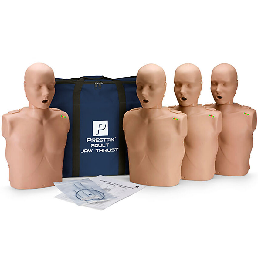 Prestan Jaw Thrust Manikin with CPR Monitor 4 pack Dark Skin / 10-361
