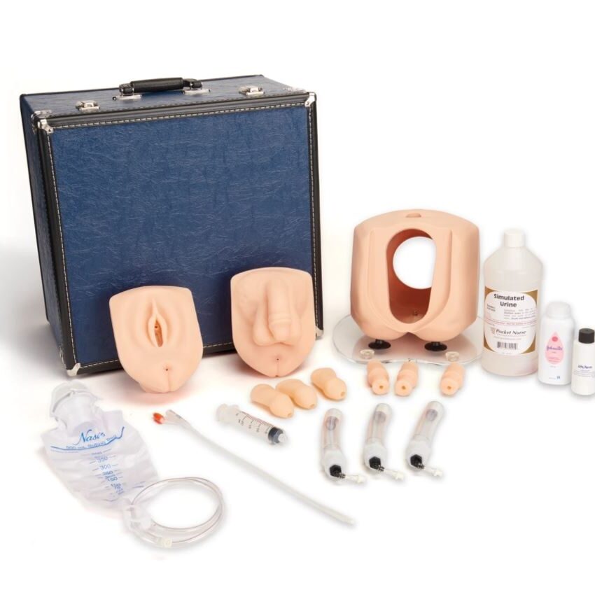Simulador de cateterismo masculino / feminino – Tom de pele claro
