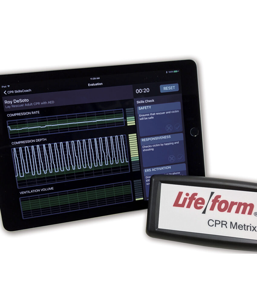Alternative view of Life/form® CPARLENE® Full-Size Manikin with CPR Metrix and iPad®* - Light