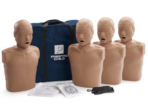 Manequim Infantil PRESTAN Professional pele escura kit com 4 para treinamento de RCP pediátrica