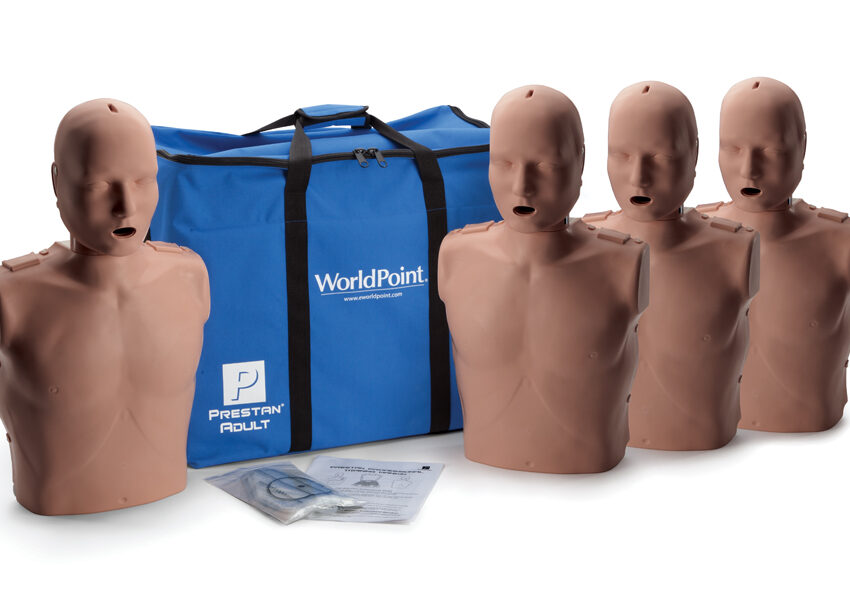 Prestan Adult Manikin 4 pack without CPR Monitor Dark Skin