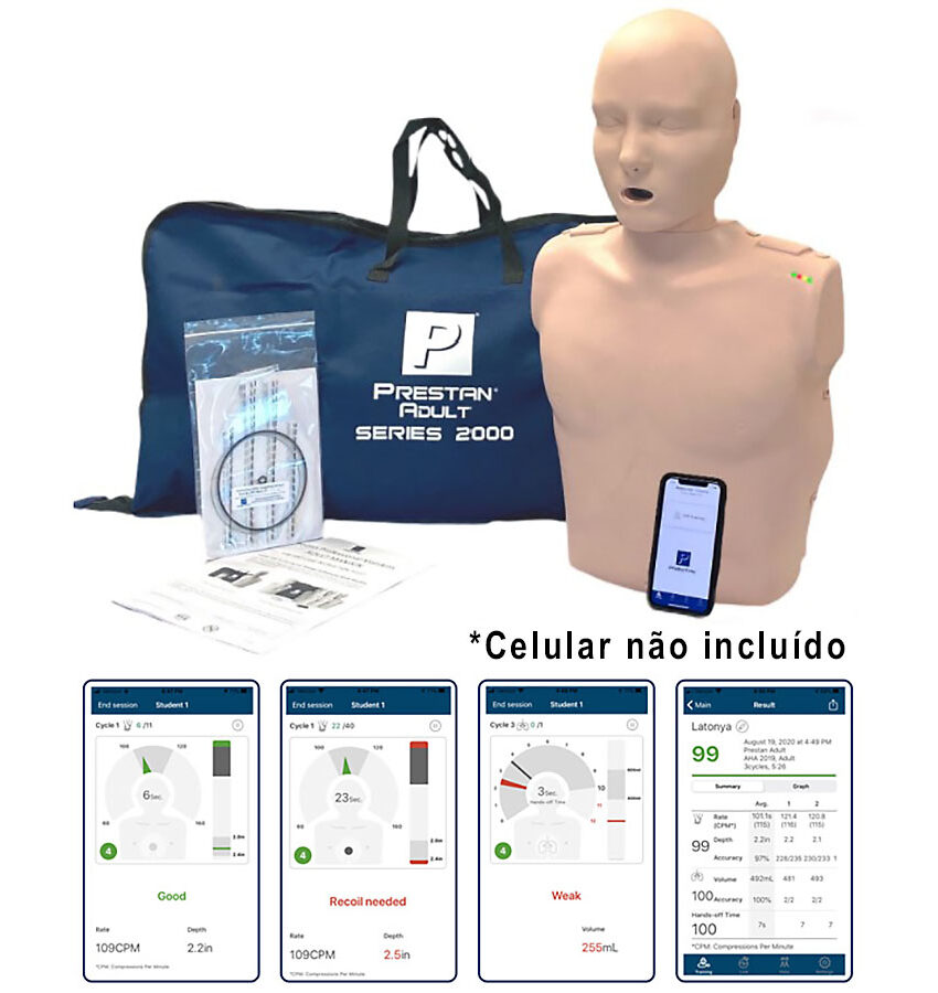 Manequim de treinamento de RCP PRESTAN Prof Adulto Série 2000 com Feedback Dark Skin