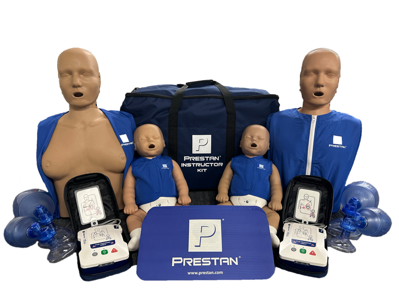 Kit Instrutor PRESTAN Dark Skin com manequins adulto infantil e DEA UltraTrainer