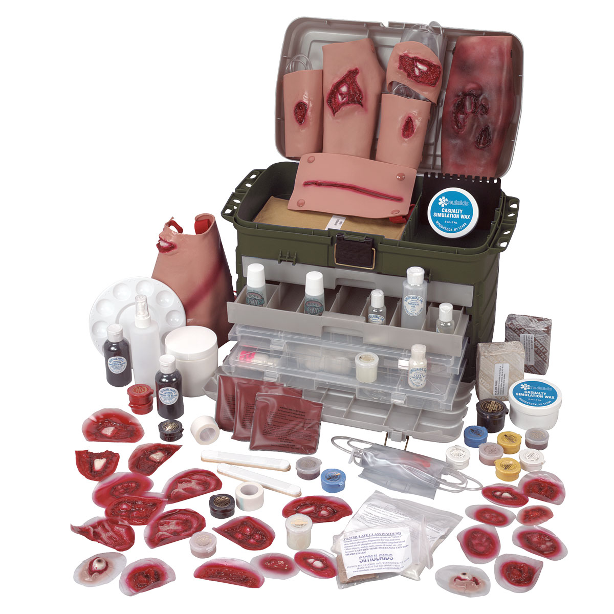 Kit de Simulação de Trauma Militar Moulage – Feridas Balísticas e Múltiplas Vítimas - Imagem 2